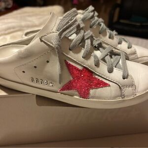 GGDB White Sneakers with Pink Star